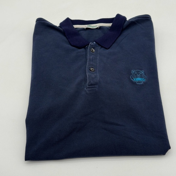 Kenzo Paris Tiger‎ Logo Polo Short Sleeve Size L Men’s Blue